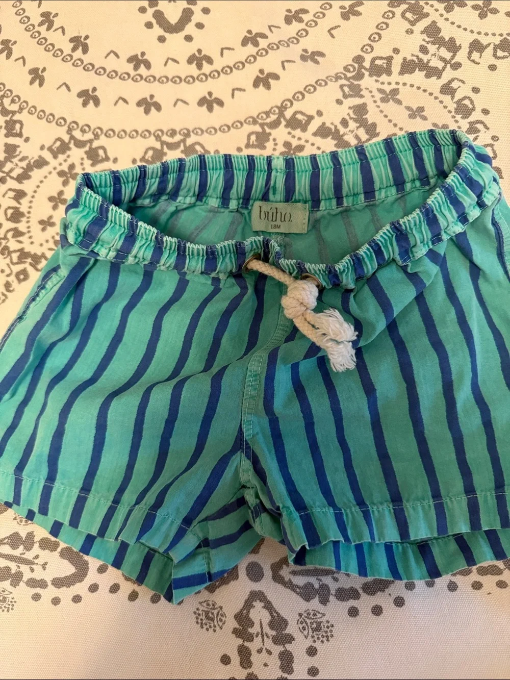 Striped Baby Drawstring Swim Shorts - Size 18 Months